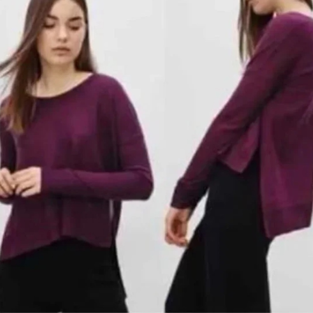 Wilfred Burgundy high low Long Sleeve Sweater - Casual - Size M
